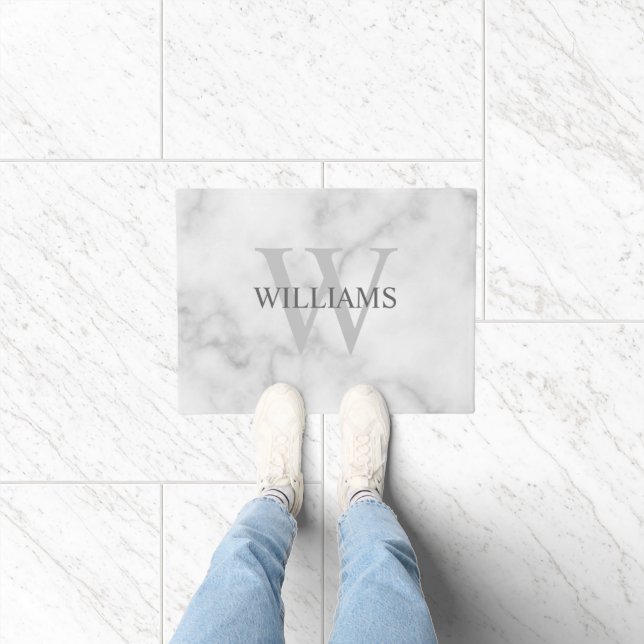 Felpudo Monograma y nombre clásicos personalizados (Interior)