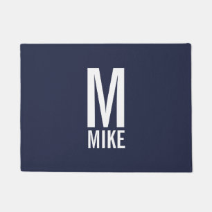Felpudo Monograma y nombre personalizados negrita moderno