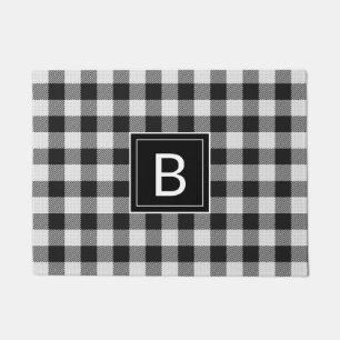 Felpudo Monogramado de búfalo negro de granja moderna