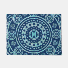 Felpudo Monogramado Turquesa Mandala Door Mat