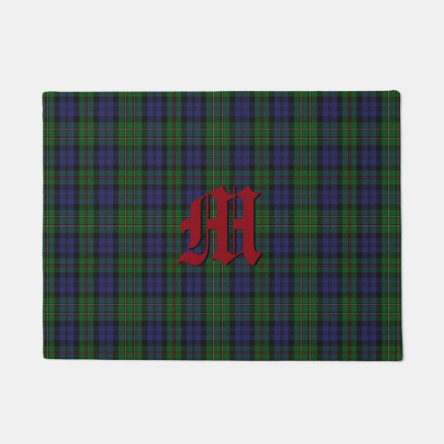 Felpudo Monogrammed MacEwen Tartan Plaid Door Mat (Anverso)