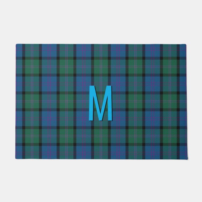 Felpudo Monogrammed MacThomas Tartan Plaid Door Mat (Anverso)