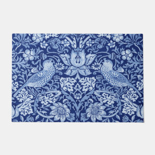 Felpudo Monotona azul de fresa, William Morris