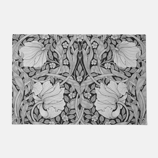 Felpudo Monotone gris impermeable, William Morris (Anverso)
