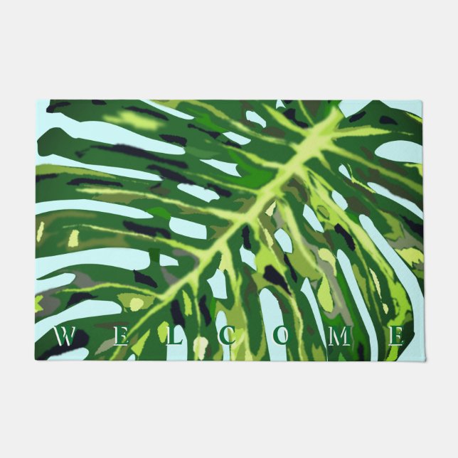 Felpudo Monstera Leaf Welcome Doormat (Anverso)