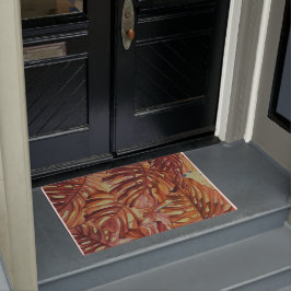 Felpudo Monstera tropical deja la estera de puerta de la