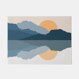 Felpudo Montañas azules reflejadas en el lago