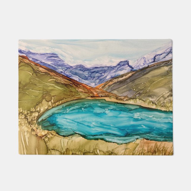 Felpudo Montañas con lago  (Anverso)