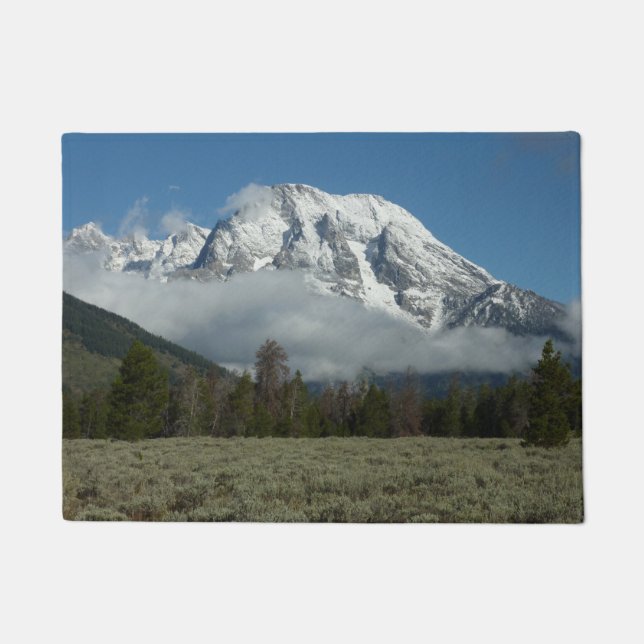 Felpudo Monte Moran y nubes en Grand Teton (Anverso)