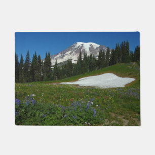 Felpudo Monte Rainier, flores silvestres y nieve