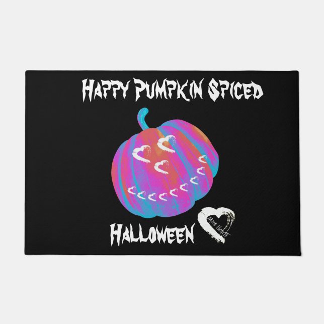 Felpudo Moon Hearts Halloween Pumpkin Mat (Anverso)