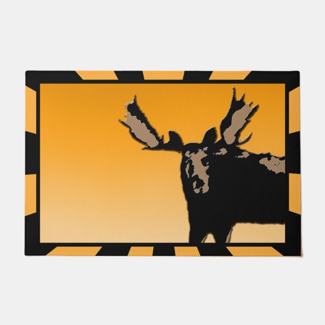 Felpudo Moose al atardecer - Original Wildlife Art (Anverso)