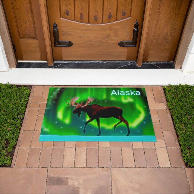 Felpudo Moose de las luces del norte (Exterior)