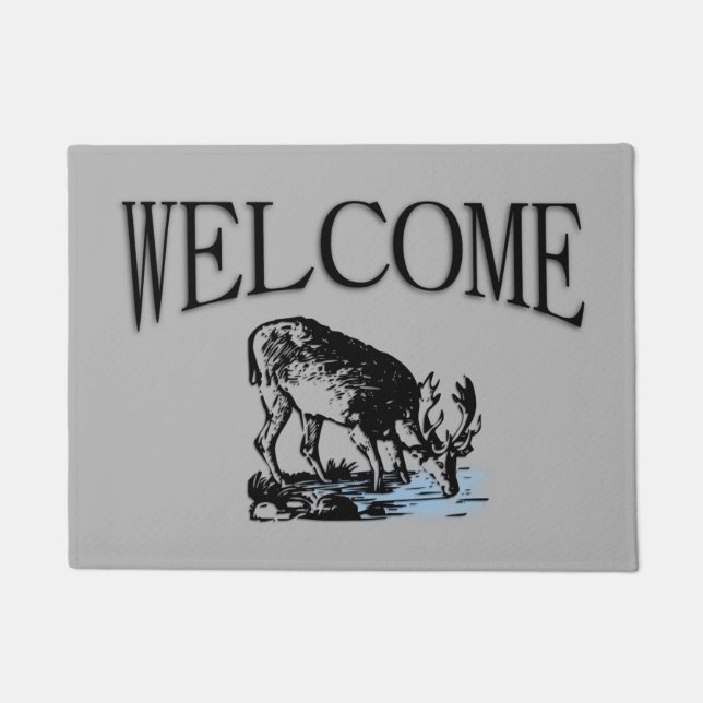 Felpudo Moose in Stream Welcome (Anverso)