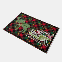 Felpudo Moose Topiary Sleigh Doormat Bienvenida Mat