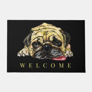Felpudo Mops - Bienvenida