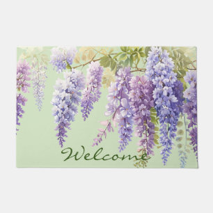 Felpudo Morado acuarela glicinia floral lilac botánico