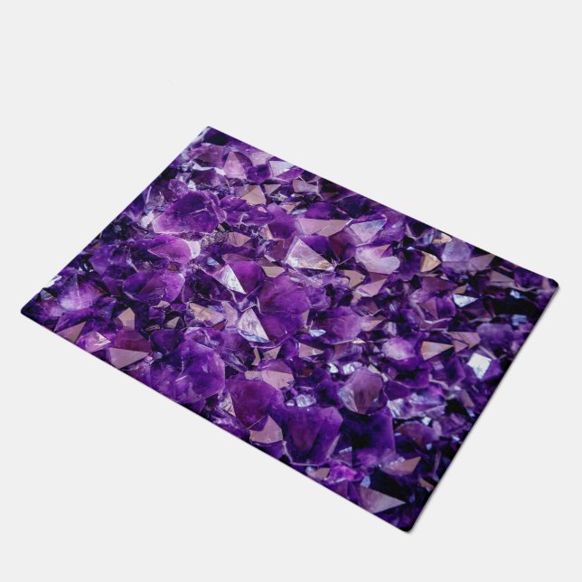 Felpudo Morado Ametismo Crystal Gemstone Doormat Rug (Angular)
