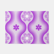 Morado Mid Century Moderno Floral Rainbow Resumen