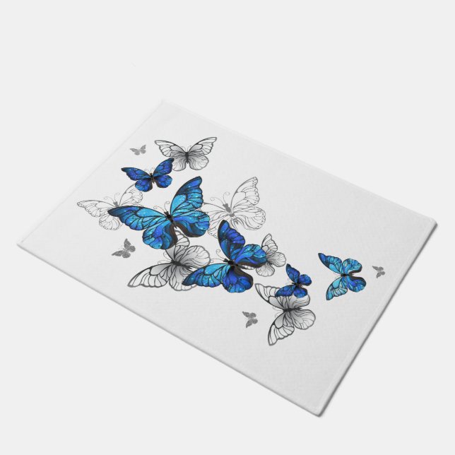 Felpudo Morfo de las mariposas voladoras azules (Angular)