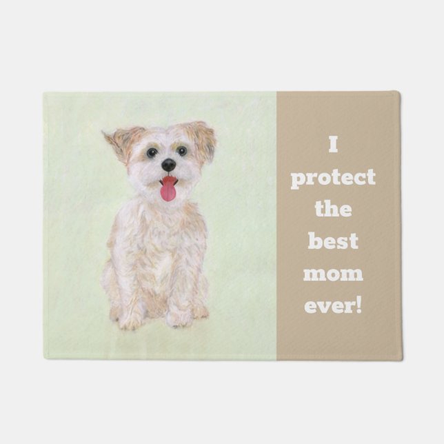 Felpudo Morkie Funny Guard Doormat (Anverso)