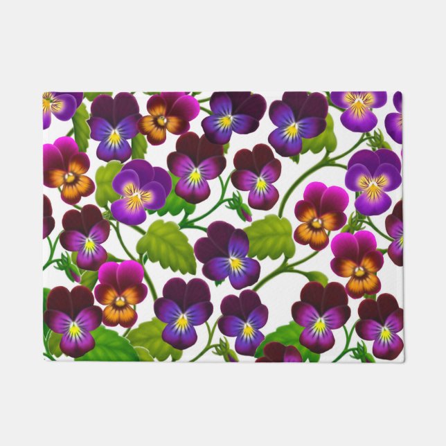 Felpudo Morple Garden Pansy Flowat (Anverso)