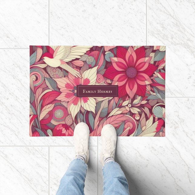 Felpudo Morris flor rosa (Interior)