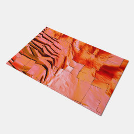 Felpudo Mosaico abstracto, ligeramente esculpido y salmón