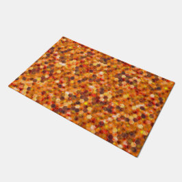 Felpudo Mosaico de hexágonos en puntos en tonos rojos tira