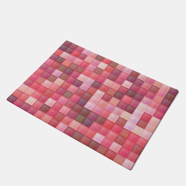 Felpudo Mosaico de mosaico rosa y morado (Angular)