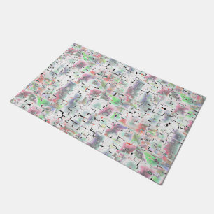 Felpudo Mosaico de papel en colores opacos y pequeñas llov