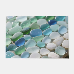 Felpudo Mosaico de vidrio de mar Azules del océano Tranqui