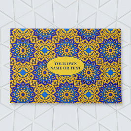 Felpudo Mosaico marroquí en azul y amarillo con su propio 
