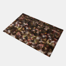 Mosaico triangular de color marrón con ligero reli