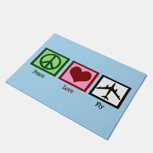 Felpudo Mosca del amor de la paz