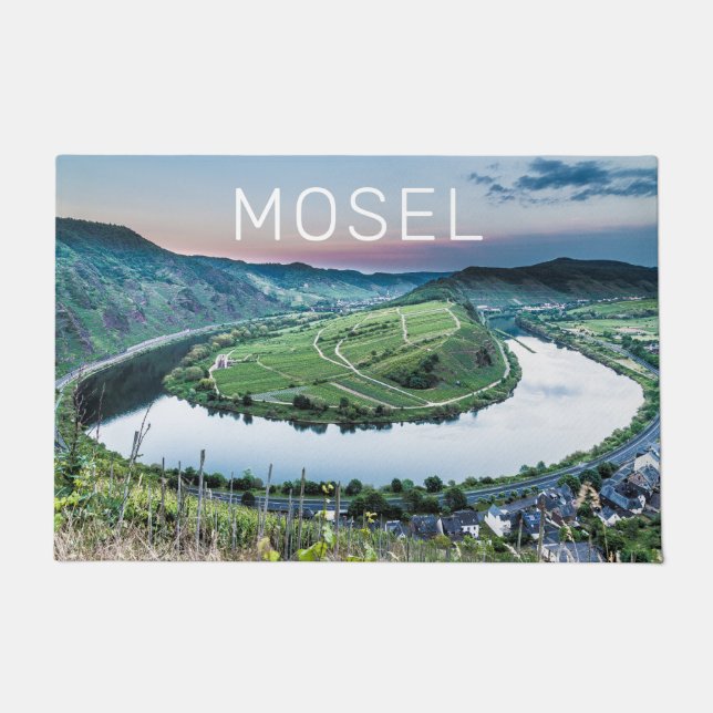 Felpudo Moselle Calmont Loop Bremm Sunset River Souvenir (Anverso)