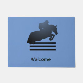 Felpudo Mostrar saltador limpiando un obstáculo.