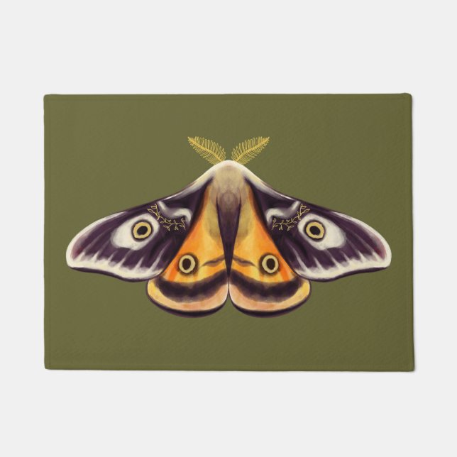 Felpudo Moth Insect Art Goblincore Saturnia Witchen Green (Anverso)