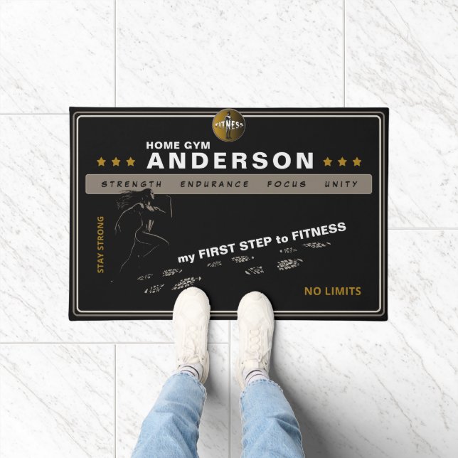 Felpudo Motivación de fitness para gimnasios y estudios en (Interior)