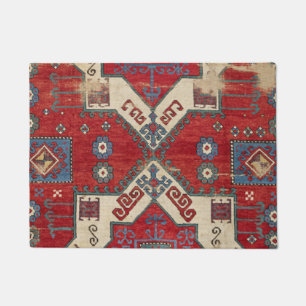 Felpudo Motivo Ornamental Rojo Fuego Auténtico del Siglo X