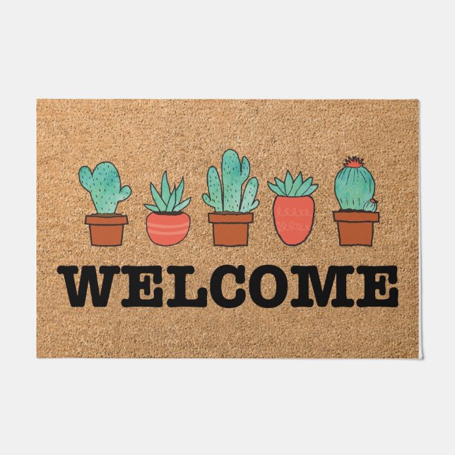 Felpudo Motivos de bienvenida únicos de mate de bienvenida (Anverso)