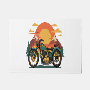 Felpudo Motocicleta con bandera estadounidense, 4 de julio