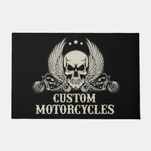 Felpudo Motocicletas Personalizado con calavera y biciclet