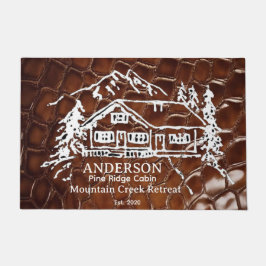 Felpudo Mountain Cabin Faux Crocodile Leather Doormat