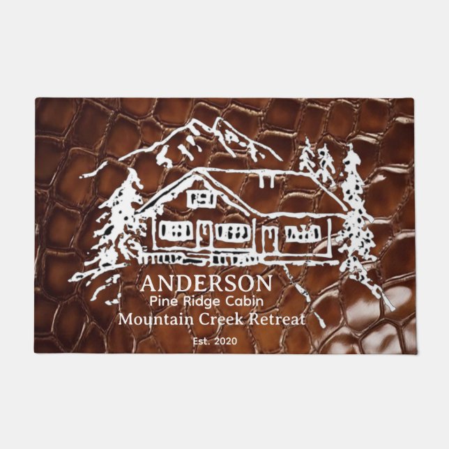 Felpudo Mountain Cabin Faux Crocodile Leather Doormat (Anverso)