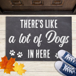 Felpudo Mucha curiosidad de perros en este Rustic Dog Love