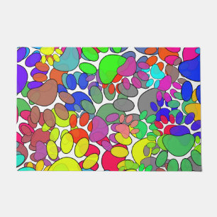 Felpudo Muchas Pintas De Pasta De Perro Por Todas Partes