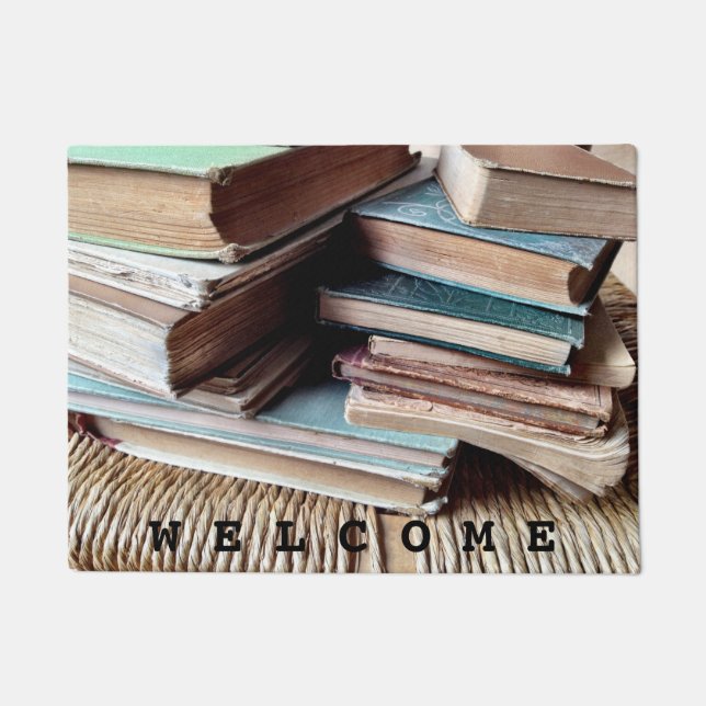 Felpudo Muchos libros en una silla vieja (Anverso)