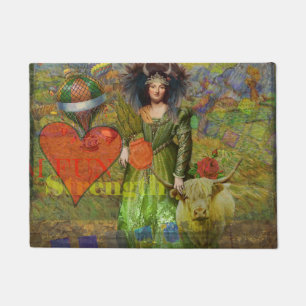 Felpudo Mujer clásica Tauro retrato gótico arte vintage