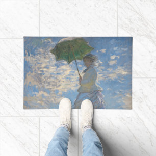 Felpudo Mujer con parasol Paisaje francés